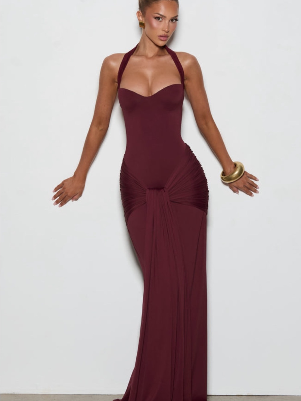 Babyboo Gia Maxi Dress in Cherry Lacquer Size M